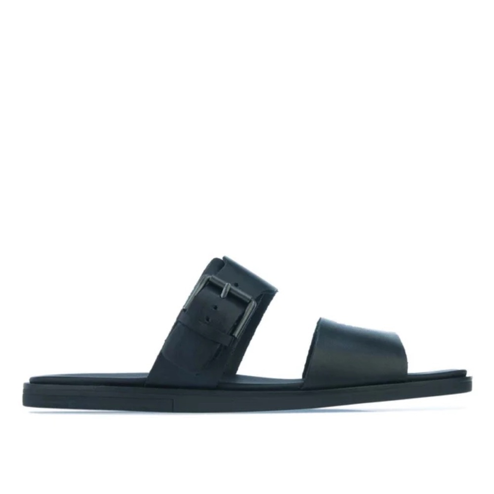 Clarks Ofra Leather Double Strap Buckle Sandal